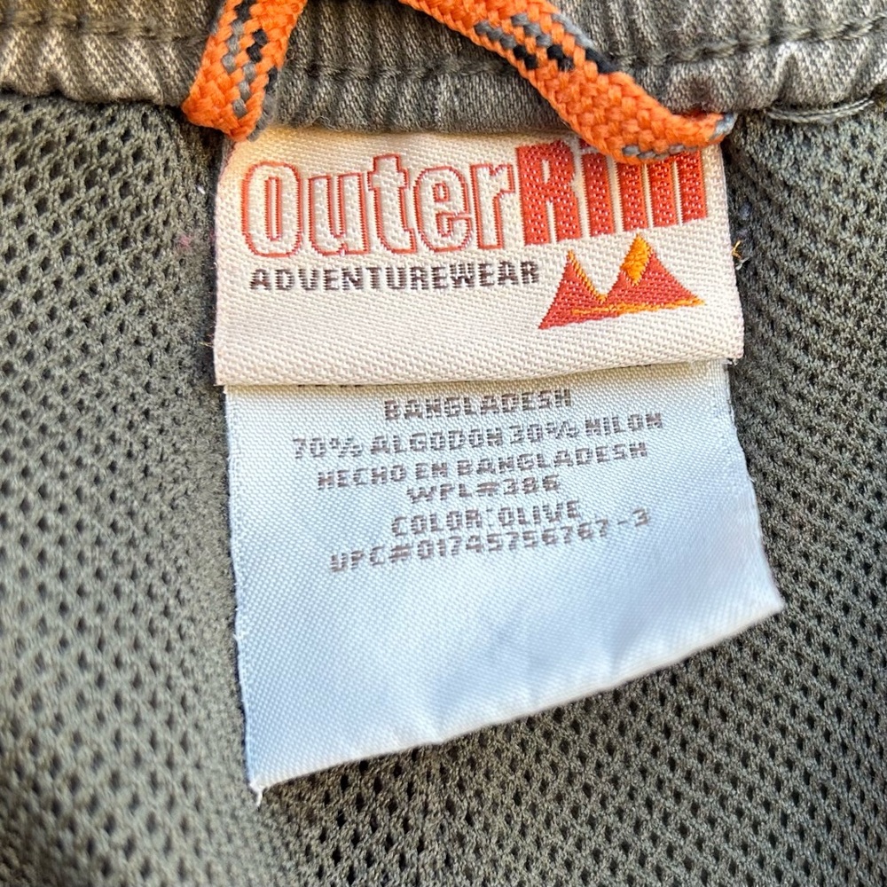 Men's Olive Cargo Pants XL  Mesh Lined Hiking Camping Wear OuterRim Adventurer - Picture 2 of 10